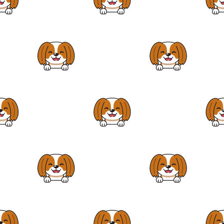 Vector cartoon character shih tzu dog seamless pattern background for design.のイラスト素材
