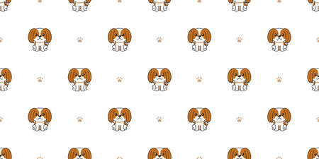 Cartoon character shih tzu dog seamless pattern background for design.のイラスト素材