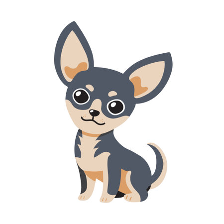 Vector cartoon cute character chihuahua dog for design.のイラスト素材
