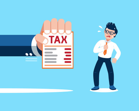 Vector illustration business concept businessman and tax for design.のイラスト素材