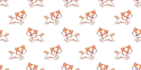 Vector cartoon character cute exotic shorthair cat seamless pattern background for design.のイラスト素材