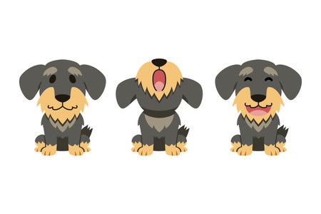 Set of vector cartoon character cute dog for design.のイラスト素材