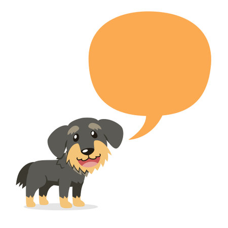 Vector cartoon character cute dog with speech bubble for design.のイラスト素材