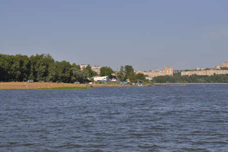 The lake on the shore of which the city stands.の写真素材