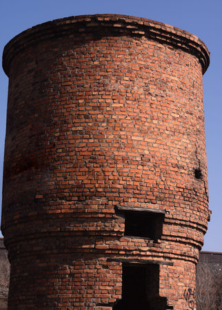 An old former water tower. Close up.