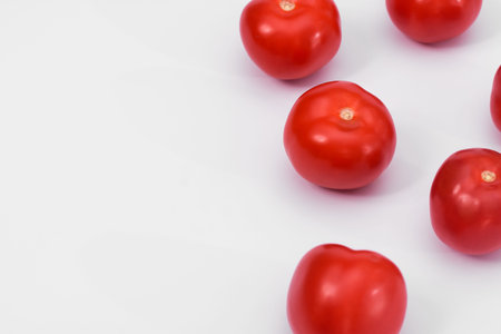 red tomatoes on a white background. mock up