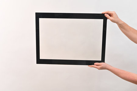 In hands on a white backgroundの写真素材