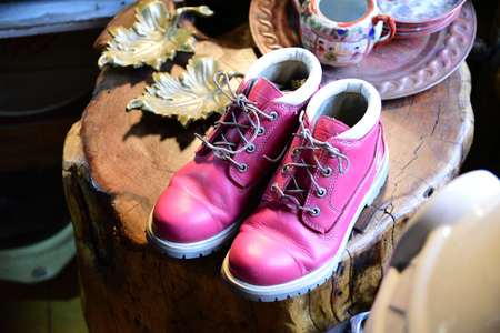 pink shoesの写真素材