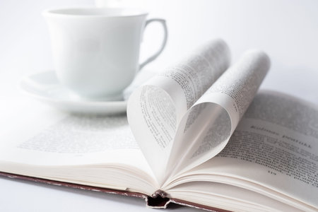 Love reading books concept. Romantic written love story.