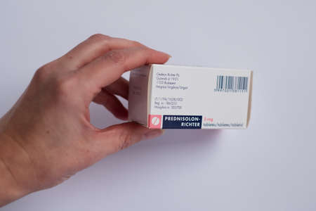 Tallinn, Estonia - 02.08.2022: Prednisolon Richter tablets by Gedeon Richter.のeditorial素材