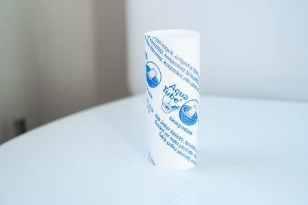 Tallinn, Estonia - 04.12.2022: Aqua tube or Aquatube is toilet paper roll which can be flushed down...