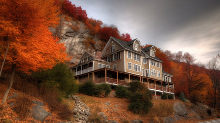 An ancient inn located on a mountainside 13の素材
