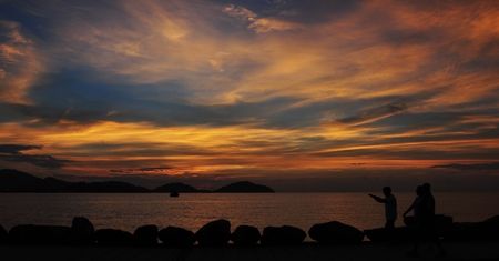 Sunshine at Phuket town Thailandの写真素材