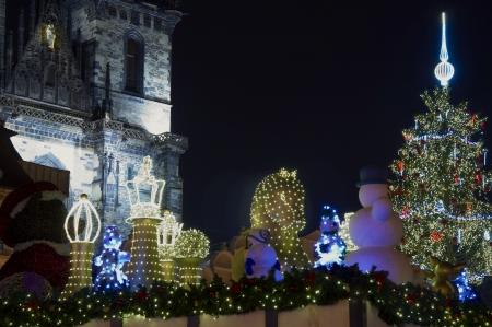 Christmas in Prague - night scenesのeditorial素材