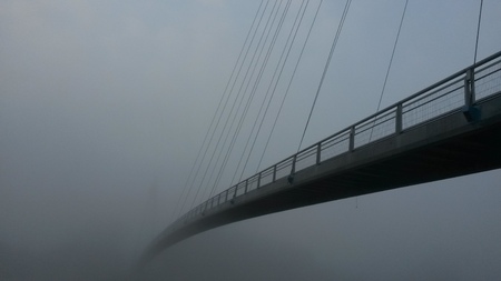 Bridge In The Mist, Czech Republicの写真素材