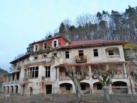 Abandoned Old Ruined Hotelの写真素材