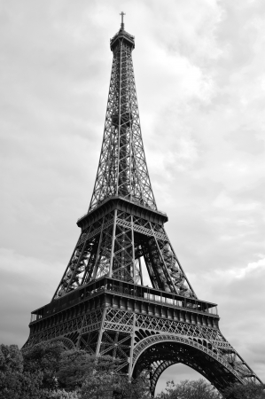 The Eiffel tower Paris BWの写真素材