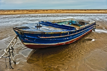 Barmouth Boat storm HDRの写真素材