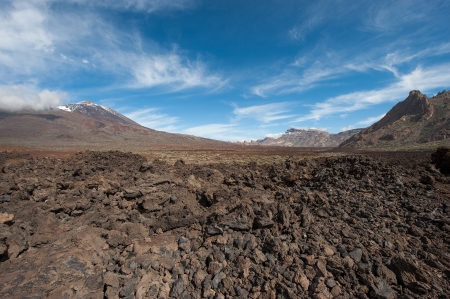 View volcanic desert, mountains in the Canary Islands の写真素材