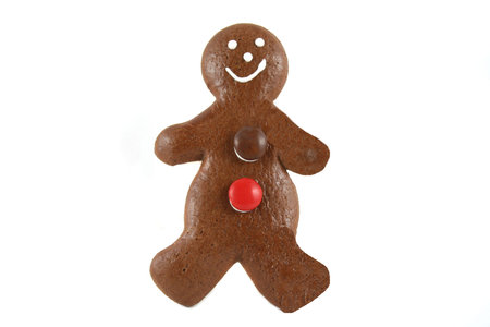 Cute baked and delicious crunchy gingerbread man 