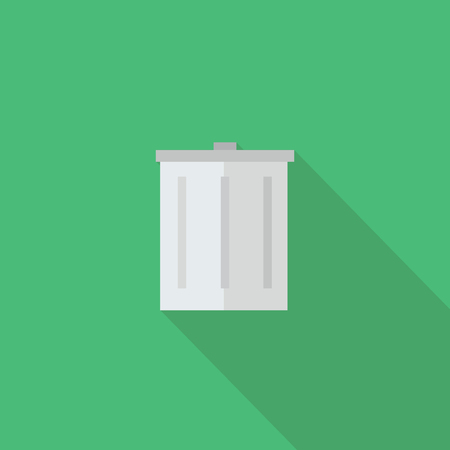 Bin icon , Flat design style, vector illustration. long shadow icon.のイラスト素材