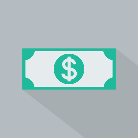 Dollar icon , Flat design style, vector illustration. long shadow icon.のイラスト素材