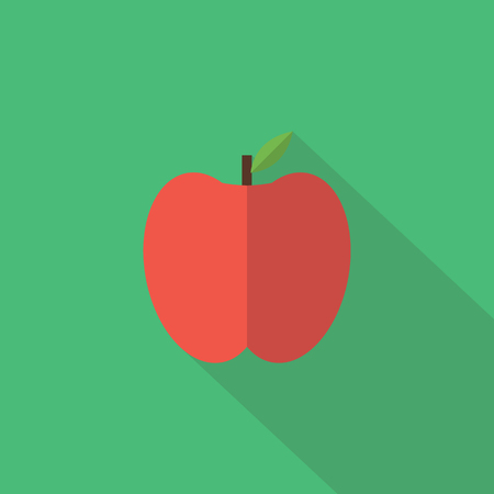 Apple icon , Flat design style, vector illustration. long shadow icon.のイラスト素材