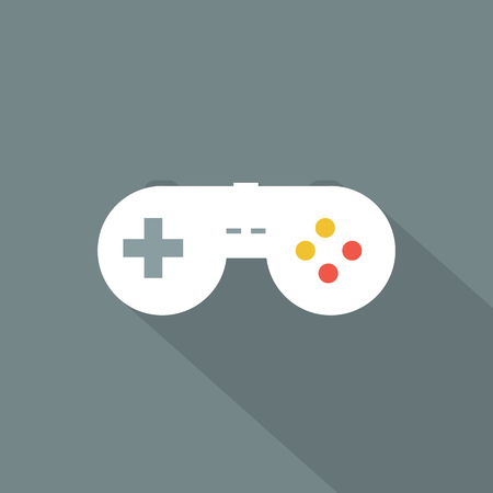 Joystickicon , Flat design style, vector illustration. long shadow icon.のイラスト素材