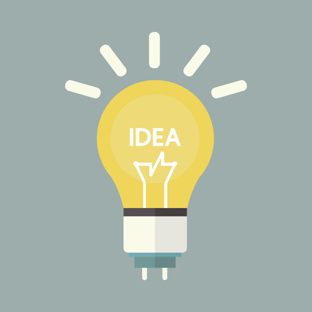 Bulb icon with idea concept, flat designのイラスト素材