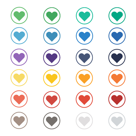Heart Icon Vector with twenty-four Colorsのイラスト素材