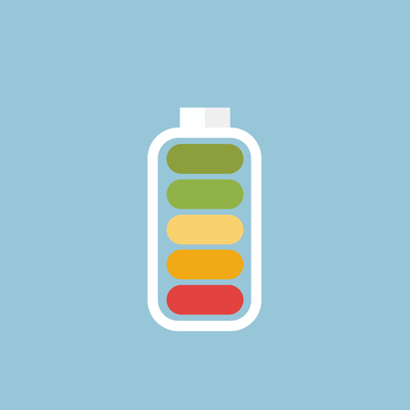 Battery Icons, flat design, vector EPS10.のイラスト素材