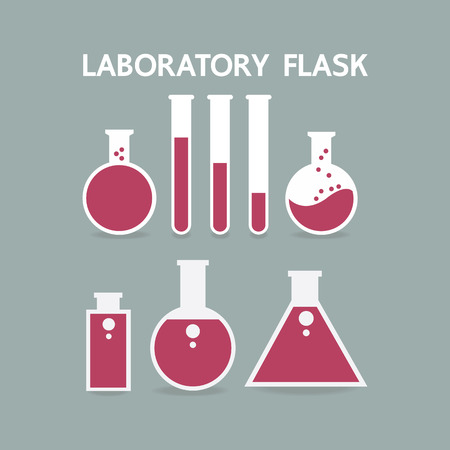 Laboratory flask icon , Flat design style, vector illustrationのイラスト素材