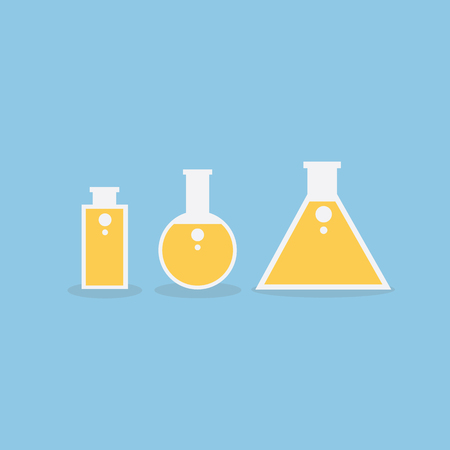 Laboratory flask icon , Flat design style, vector illustration.のイラスト素材