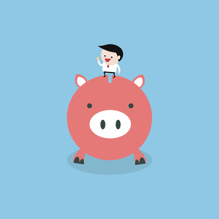 businessman saving money, vector EPS10.のイラスト素材