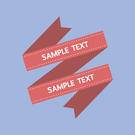 Vintage ribbon banner, flat designのイラスト素材