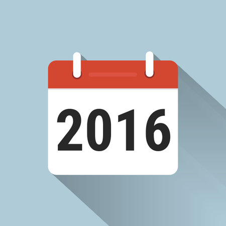 Vector Calendar Icon with long shadow.のイラスト素材