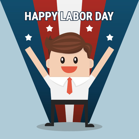 happy labor day card design, businessman, vector illustration eps 10.のイラスト素材