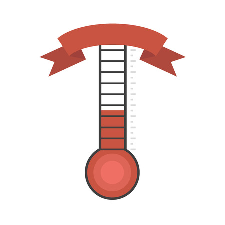 Achievement thermometer with blank bannerのイラスト素材