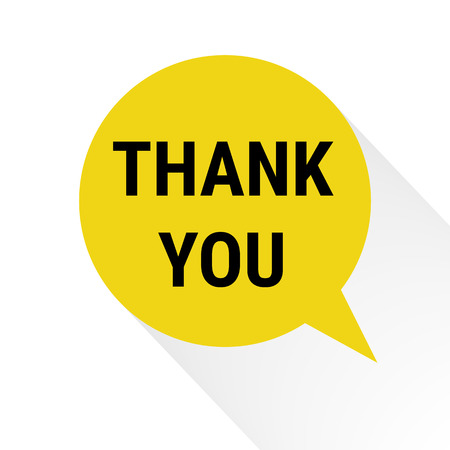 Flat Design Speech Bubble Thank You.のイラスト素材