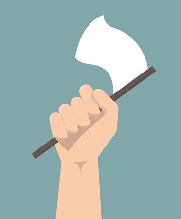 Surrender Flag, flat design, surrender concept.のイラスト素材