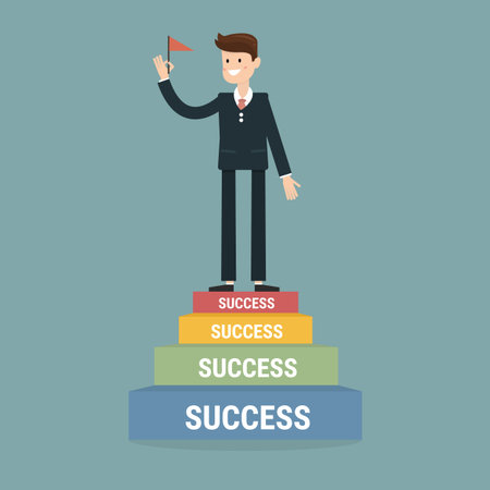 Businessman going up to successのイラスト素材