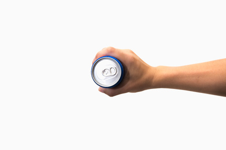 CHIANG RAI, THAILAND 2nd May 2016. Holding a can of Pepsi . Pepsi is a carbonated soft drink produced and manufactured by PepsiCo Inc. an American multinational food and beverage company.のeditorial素材