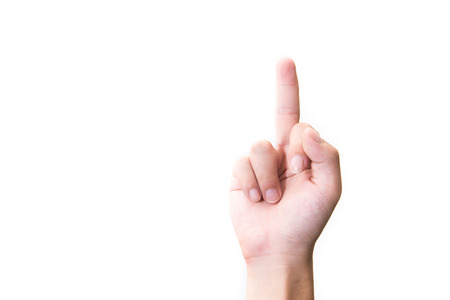 Male hand isolated on white backgroundの写真素材