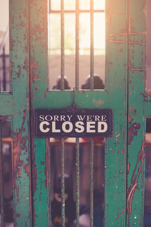 Closed sign made with vintage filter.の写真素材