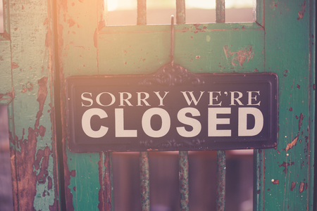 Closed sign made with vintage filter.の写真素材