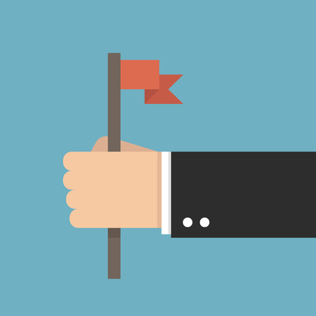 Businessman holding winner flagのイラスト素材