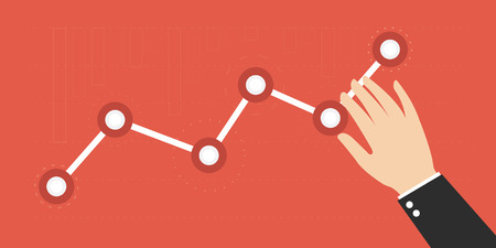 Business graph. Vector growing graph iconのイラスト素材