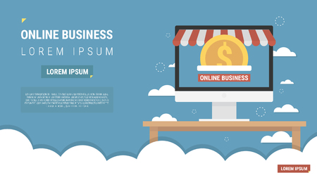 Online Business Vector Iconのイラスト素材