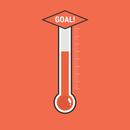Goal thermometer icon.のイラスト素材