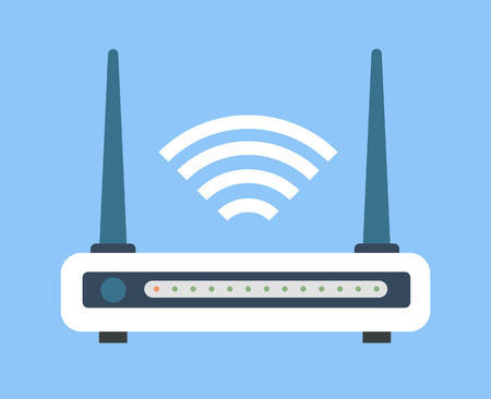 Wireless router flat icon illustration.のイラスト素材